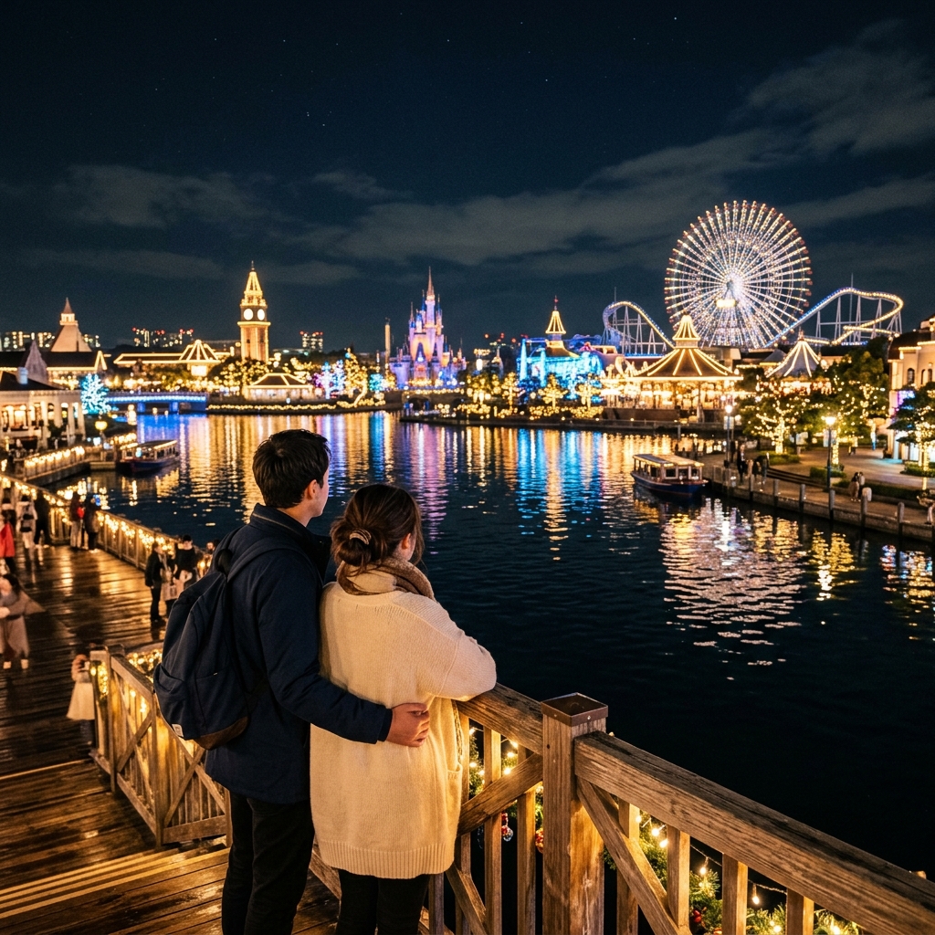 カップルの夜景
